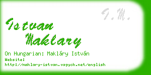 istvan maklary business card